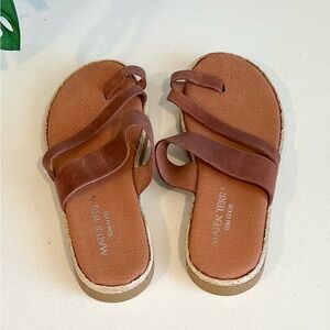 Leather Slide Sandals Brown Handmade Mater Terra Women EU 37 US 6.5–7